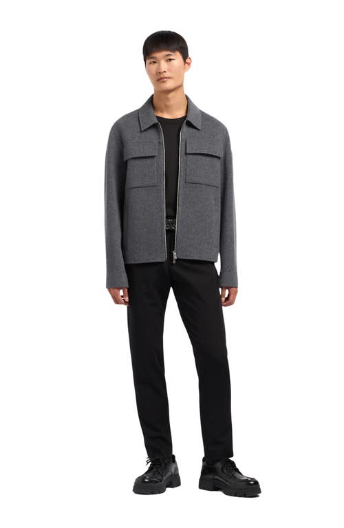 Moose Knuckles Jacques Wool Blend Double Face Jacket In Charcoal