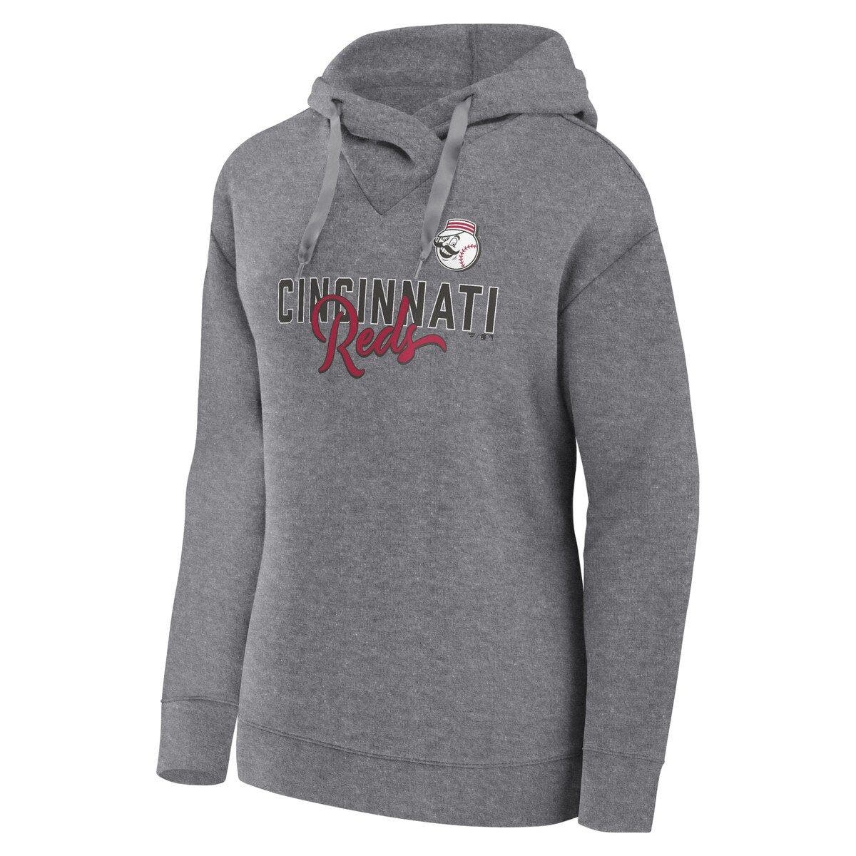 FANATICS Women's Fanatics Branded Heather Gray Cincinnati Reds Script  Favorite Lightweight Fitted Pullover Hoodie | Nordstrom