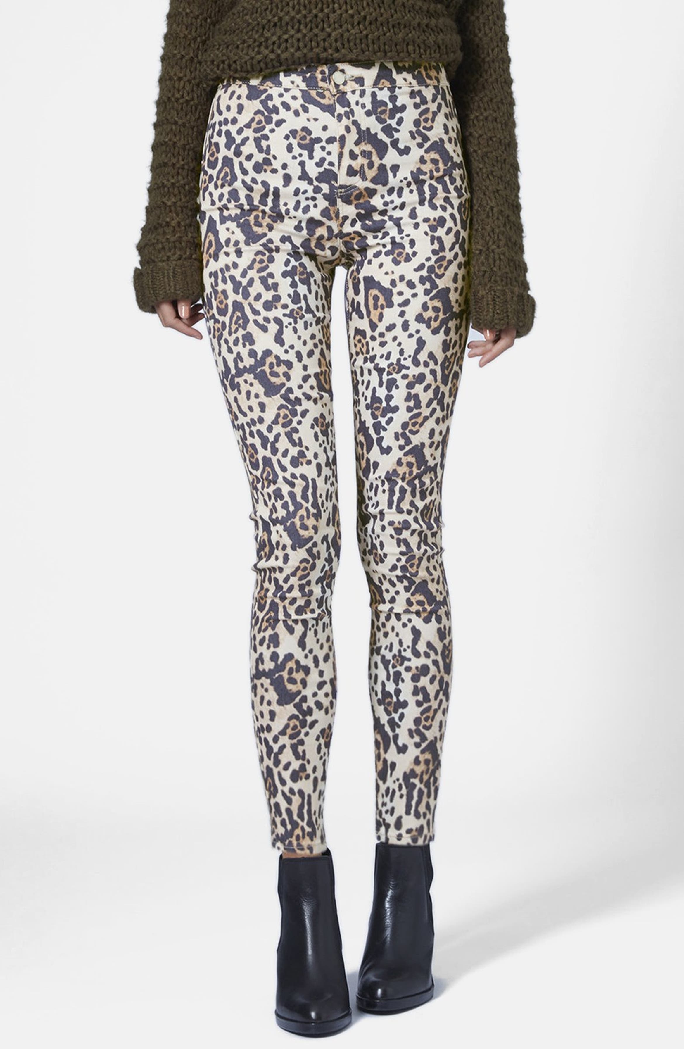 Topshop Moto 'Joni' Leopard Print Jeans (Brown Multi) | Nordstrom
