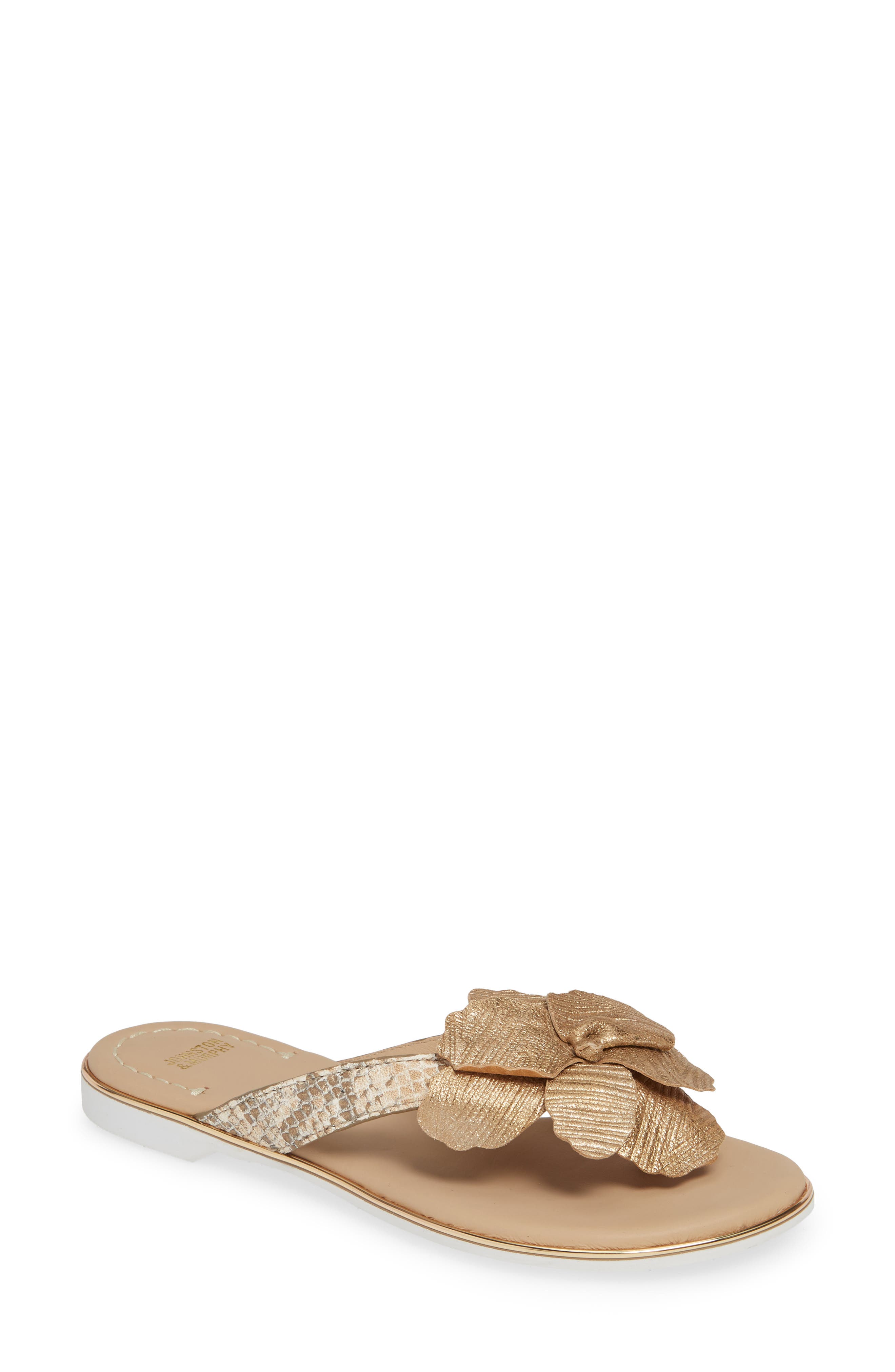 Johnston & Murphy Reanne Flip Flop- Metallic