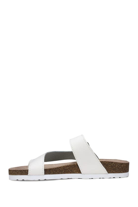White Mountain Footwear Carly Leather Footbed Sandal In White/leather
