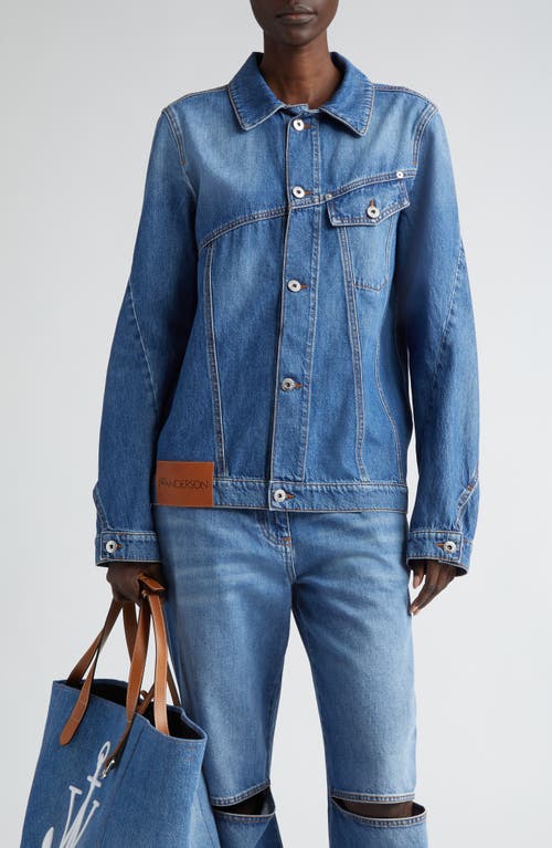 JW Anderson Twisted Seam Denim Trucker Jacket in Light Blue at Nordstrom, Size Small