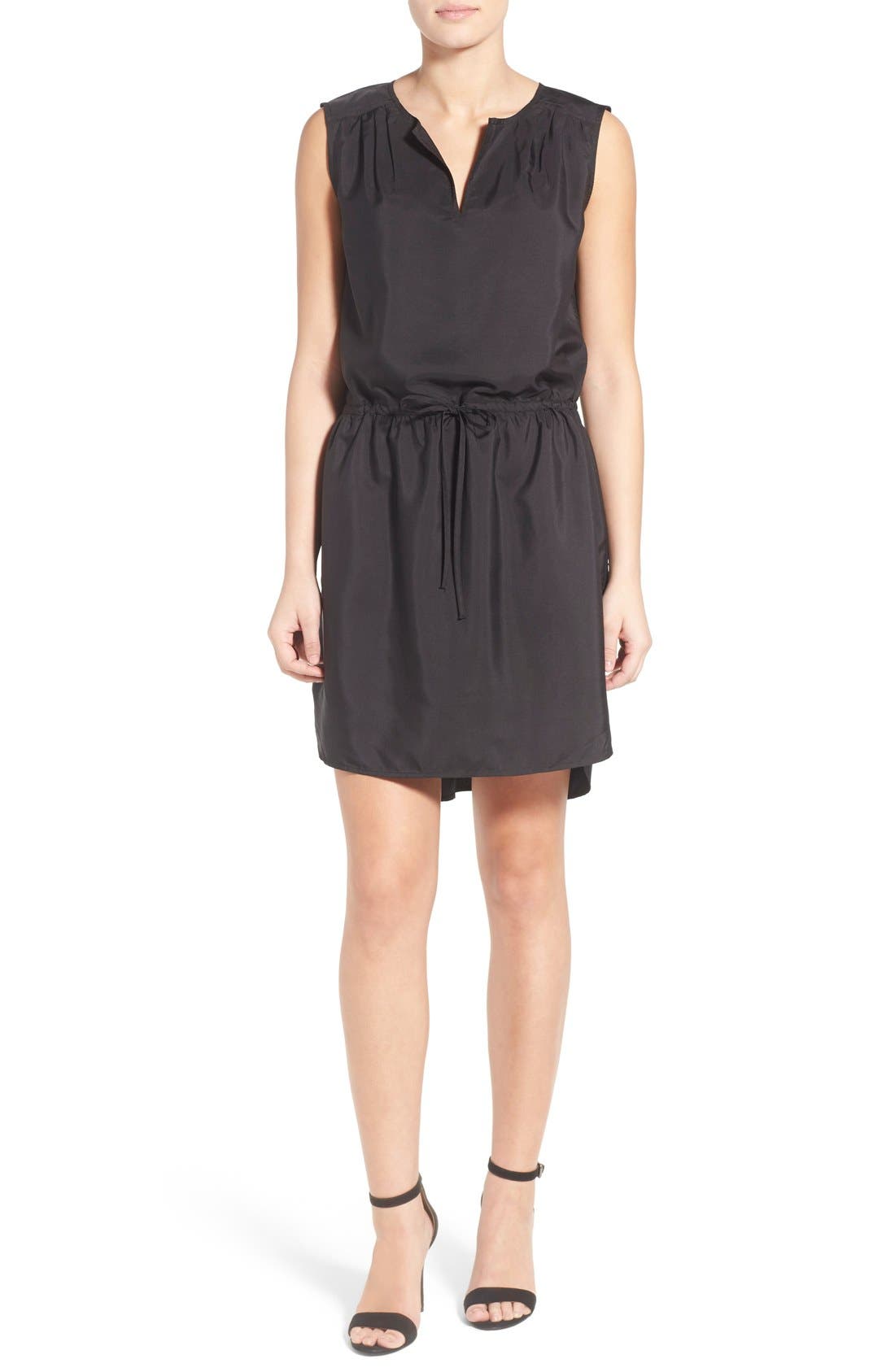 Caslon® Sleeveless Drawstring Waist Dress (Regular & Petite) Nordstrom