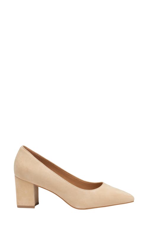 Johnston & Murphy Vicki Block Heel Pump In Sand Suede