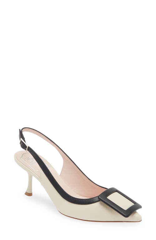 Shop Roger Vivier Viv In Ivory/black