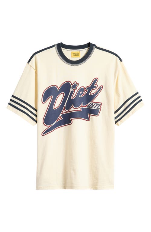 Shop Diet Starts Monday Striped Bolt Cotton Graphic T-shirt In White/navy