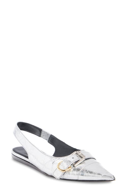 Givenchy Voyou Pointed Toe Slingback Flat Silvery at Nordstrom,