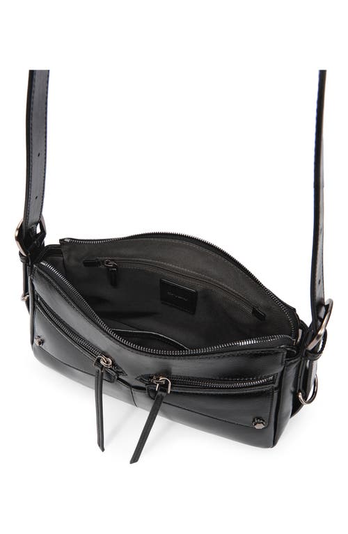 Shop Oryany Moto Leather Shoulder Bag In Black