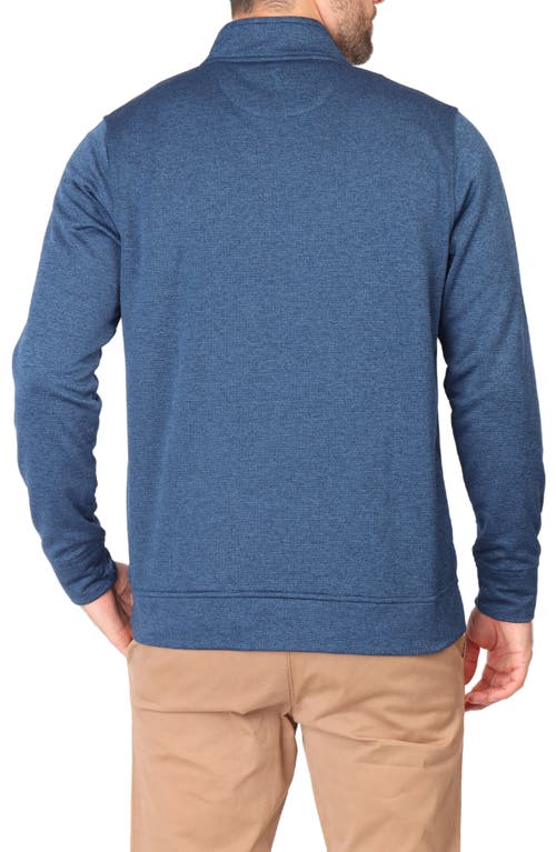 Tailorbyrd Luxe Performance Fleece Quarter Zip Pullover In Indigo Blue