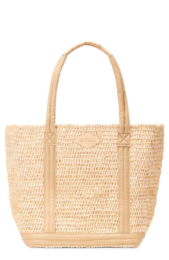 Mz Wallace Medium Raffia Tote In Black