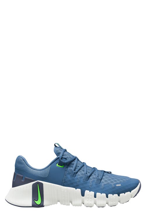Nike Free Metcon 5 Training Shoe In Court Blue/green/blue