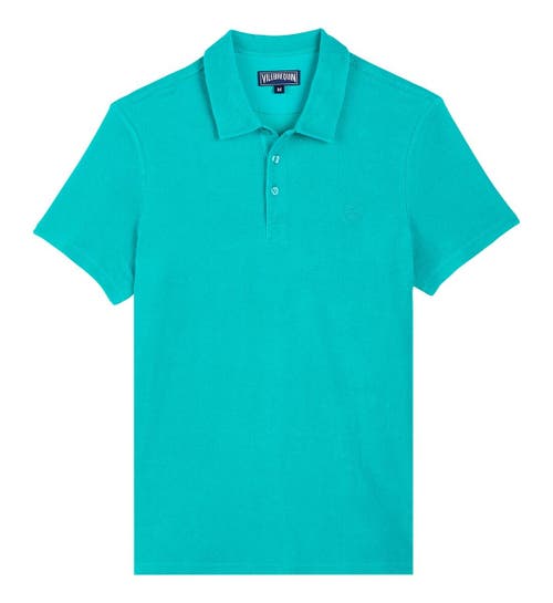 Shop Vilebrequin Solid Terry Polo In Vert Tropezien