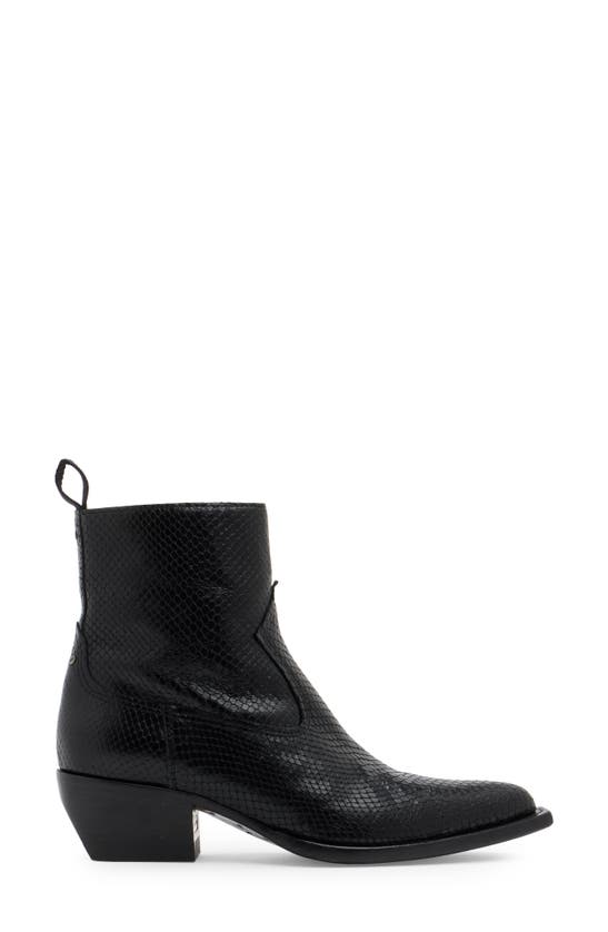 Golden Goose Debbie Snake Embossed Pointed Toe Bootie In Black