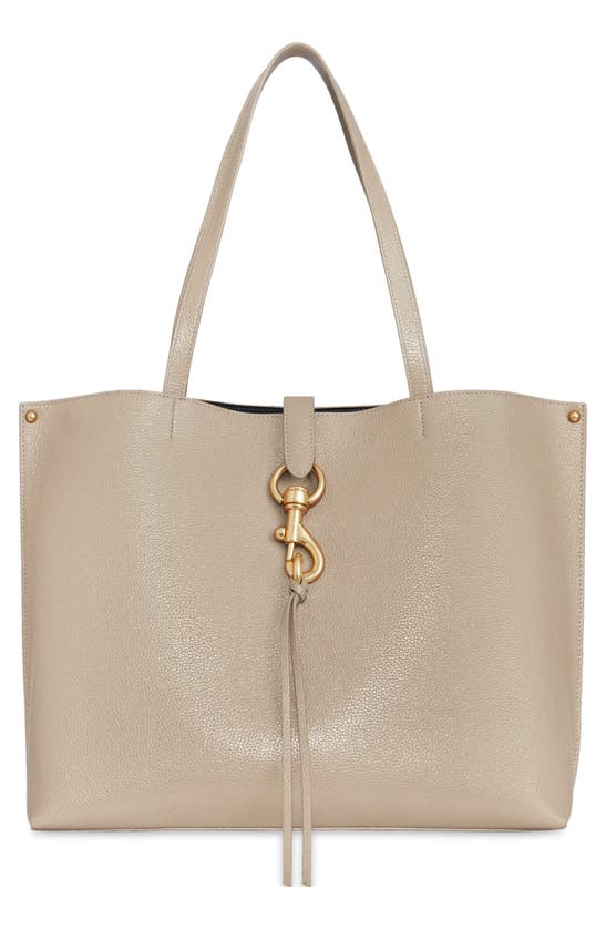 Shop Rebecca Minkoff Megan Leather Tote In Stone