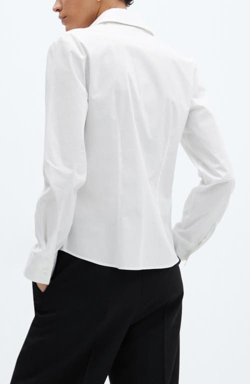 Shop Mango Fitted Button-up Shirt In White