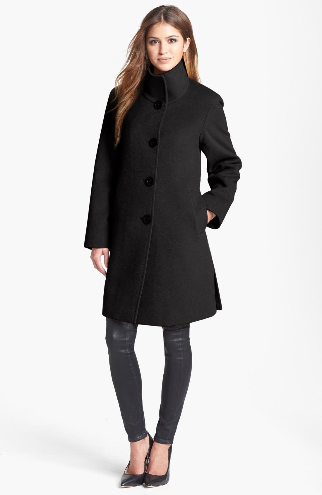 Cinzia Rocca Due Stand Collar Wool Blend Coat Nordstrom