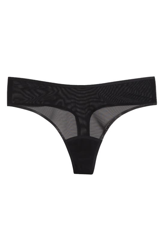 Shop Commando Chic Mesh Thong In Black