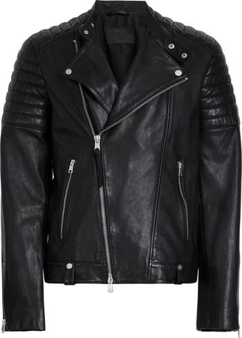 AllSaints Silas Lambskin Leather Biker Jacket | Nordstrom