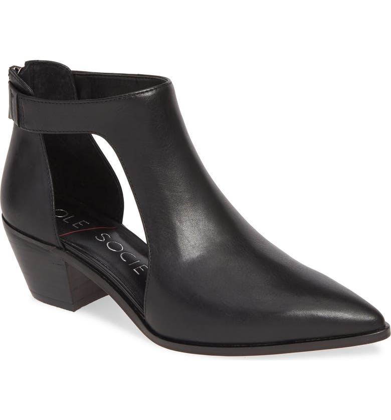  Lanette Pointy Toe Bootie, Main, color, BLACK LEATHER