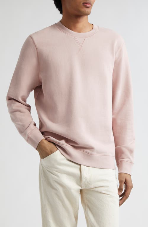 Sunspel French Terry Crewneck Sweatshirt Pale Pink at Nordstrom,