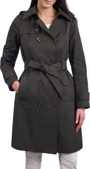 London fog long trench coat shop with detachable hood & liner