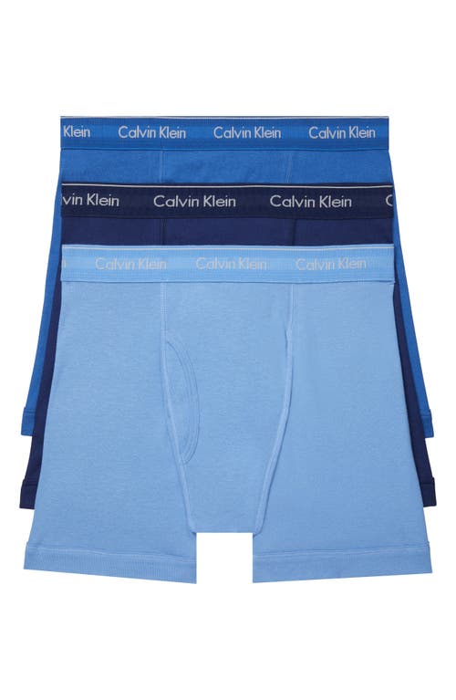 Shop Calvin Klein Classics 3-pack Cotton Boxer Briefs In Blue Bay/minnow/medieval