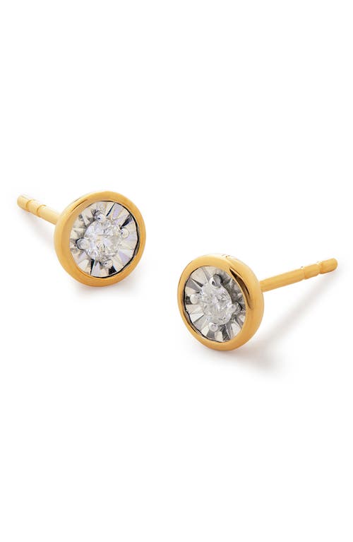Monica Vinader Essential Diamond Stud Earrings in 18Ct Gold Vermeil On Sterling at Nordstrom