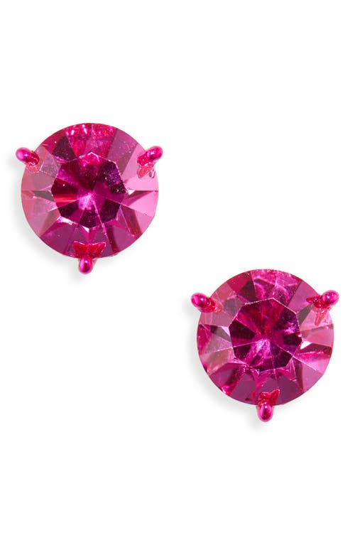 kate spade new york trio prong crystal stud earrings in Pink.