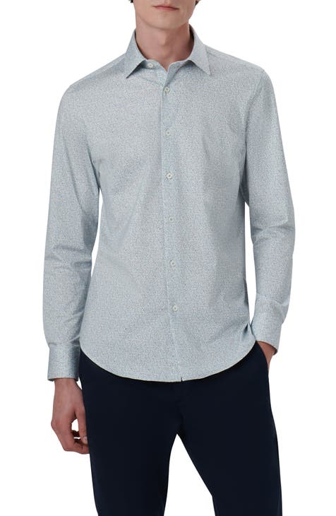 OoohCotton® Abstract Print Button-Up Shirt