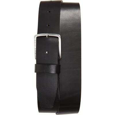 Boss Sjeeko Leather Belt, Black