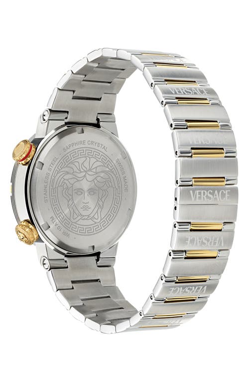 Versace Men's Greca Logo Diver Stainless Steel Bracelet Watch/43mm In Two Tone Black