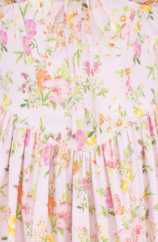 House Of Cb Emmelina Sleeveless Stretch Poplin Midi Dress In Pink Floral Print