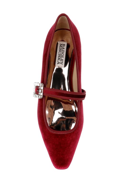 Shop Badgley Mischka Collection Brystol Mary Jane Flat In Red Velvet