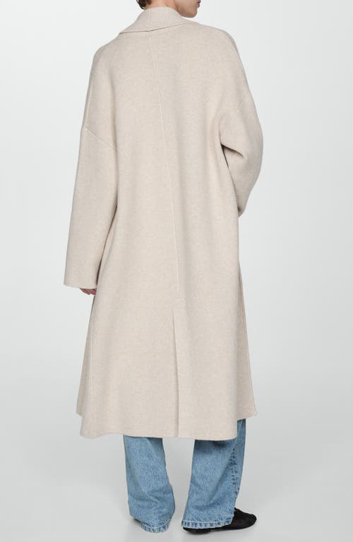 Shop Mango Oversize Long Cardigan In Light/pastel Grey