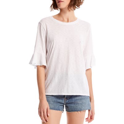Michael Stars Ruffle Sleeve Tee, Size One Size - White