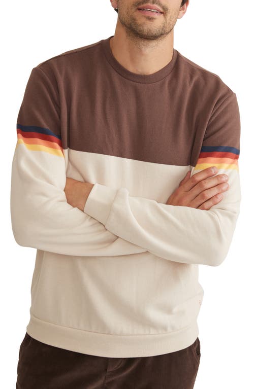 Marine Layer Signature Colorblock Sweater Brown Sunset Stripe at Nordstrom,