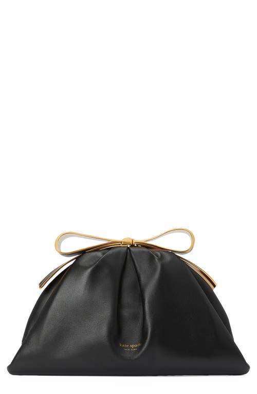 kate spade new york smooth leather clutch in Black