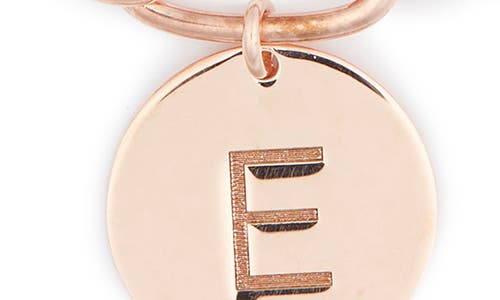 Meshmerise Initial Disc Charm Bracelet In Rose-e