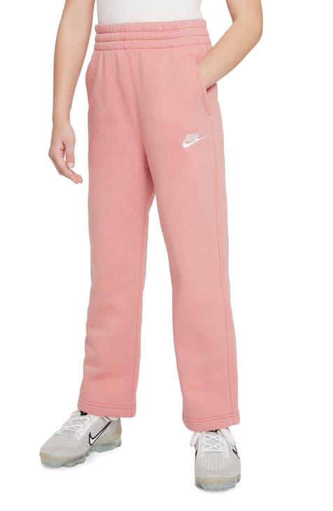 Nike Dri Fit Grey and Pink Athletic Wide Leg Leggings kids XXL
