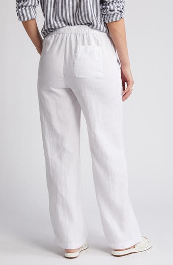 Drawstring Straight Leg Linen Pants