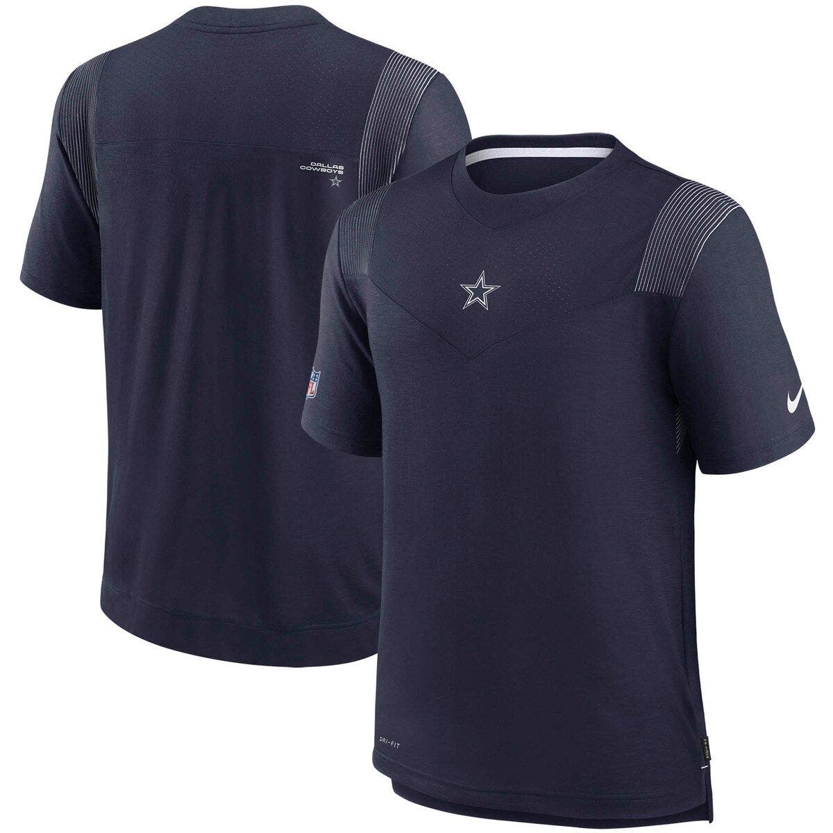 Nike Men's Nike Navy Dallas Cowboys Sideline Player UV Performance T ...