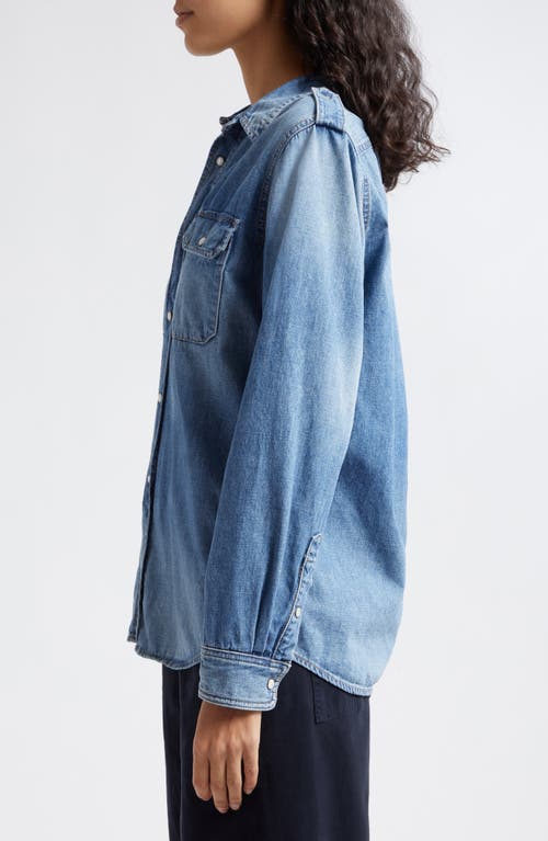 Shop Nili Lotan Nais Denim Shirt In Light Wash