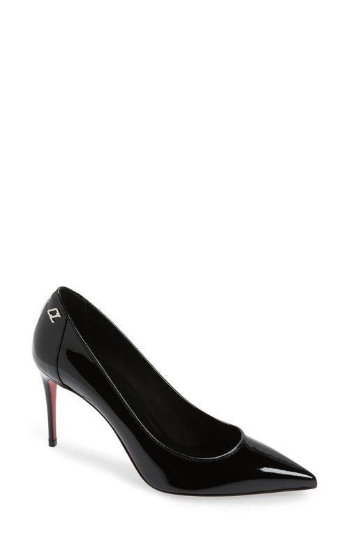 Christian Louboutin Kate Specchio Red Sole Leather Pumps In Black/lin Black