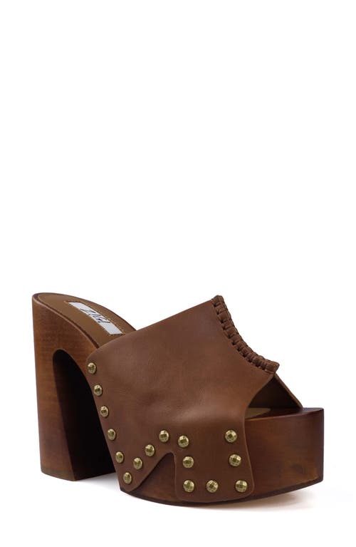 Shop Zigi Yama Platform Slide Sandal In Tan Leather