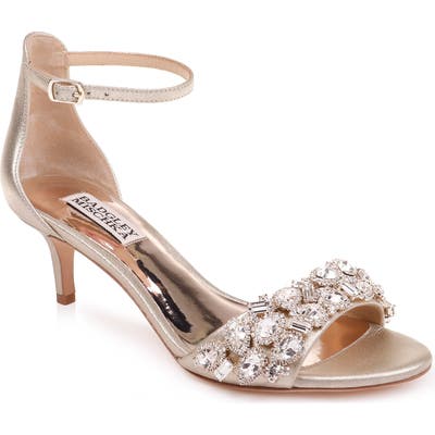 Badgley Mischka Lara Crystal Embellished Sandal, Metallic