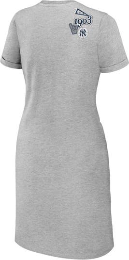 Women's Wear by Erin Andrews Heather Gray Atlanta Braves Knotted T-Shirt Dress Size: Extra Small