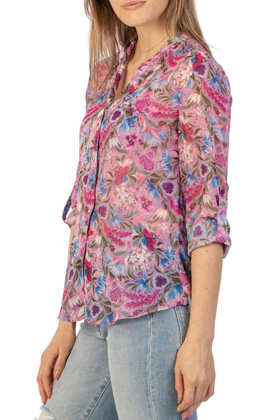 Shop Kut From The Kloth Jasmine Chiffon Button-up Shirt In Clermont-lavender Wish