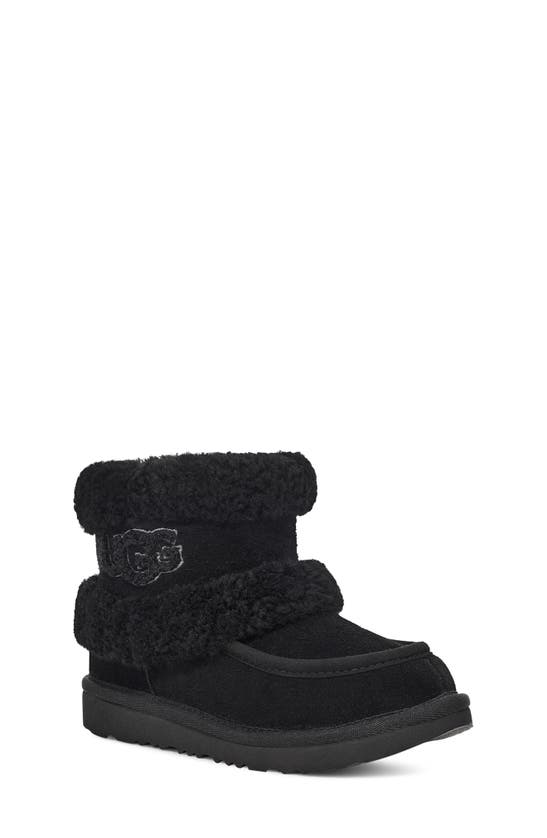 Ugg (r) Kids' Ultra Mini Fluff Genuine Shearling Boot In Black