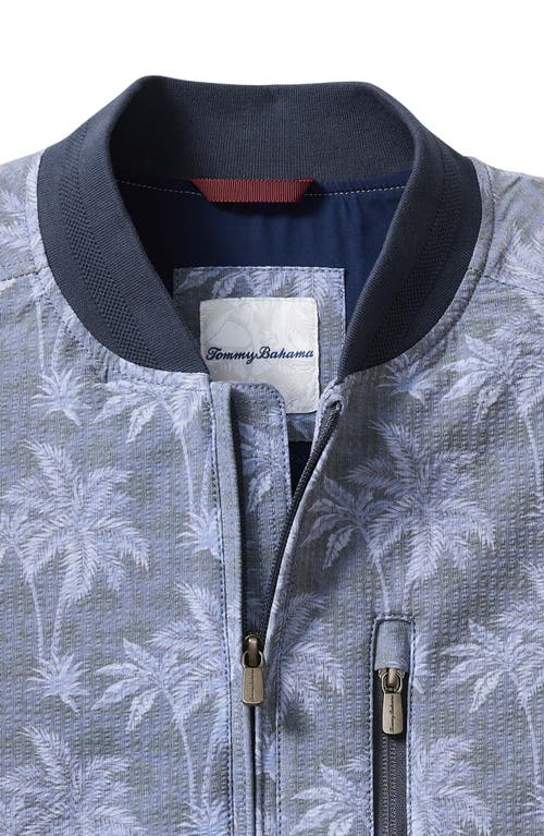 Shop Tommy Bahama Nova Wave Palm Valley Bomber Jacket In Dockside Blue