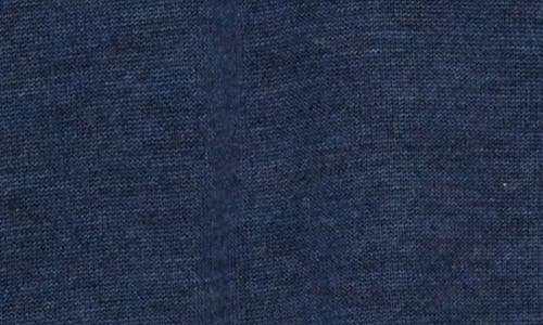 Bruno Magli Merino Wool Plaited Quarter Zip Pullover In Denim